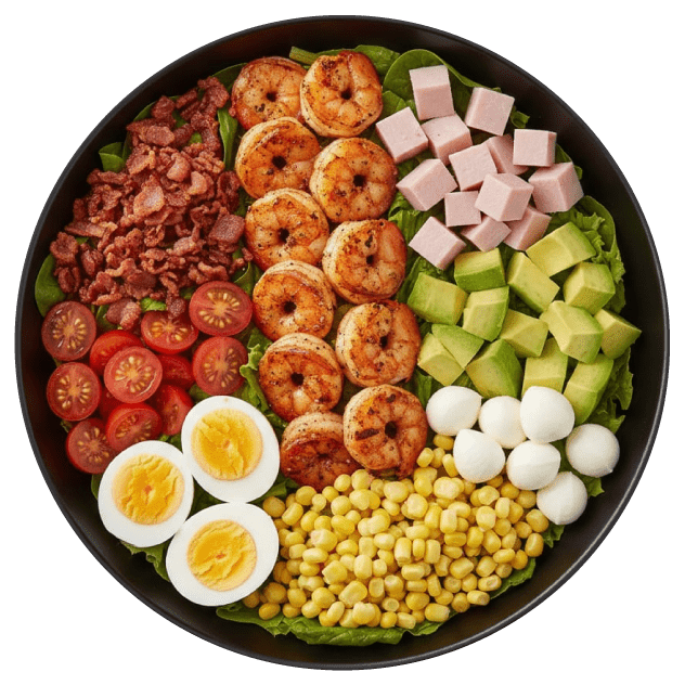 Ensalada cobb con Camarones